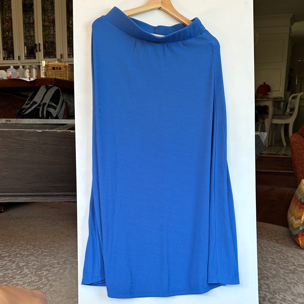 Elegant Blue Women's Skirt M ribbed